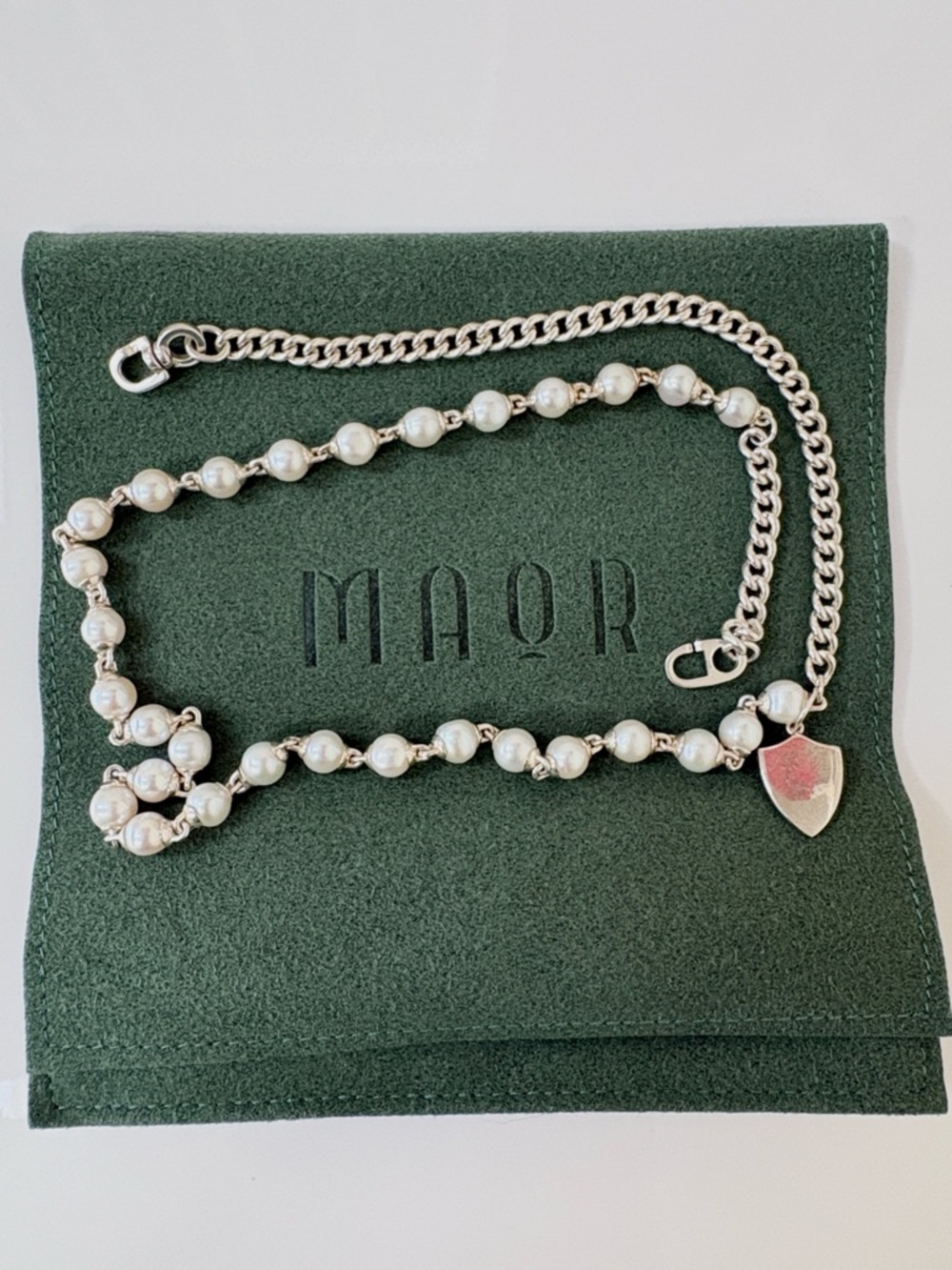 Silver Pearl Bead Necklace - Women's Jewelry